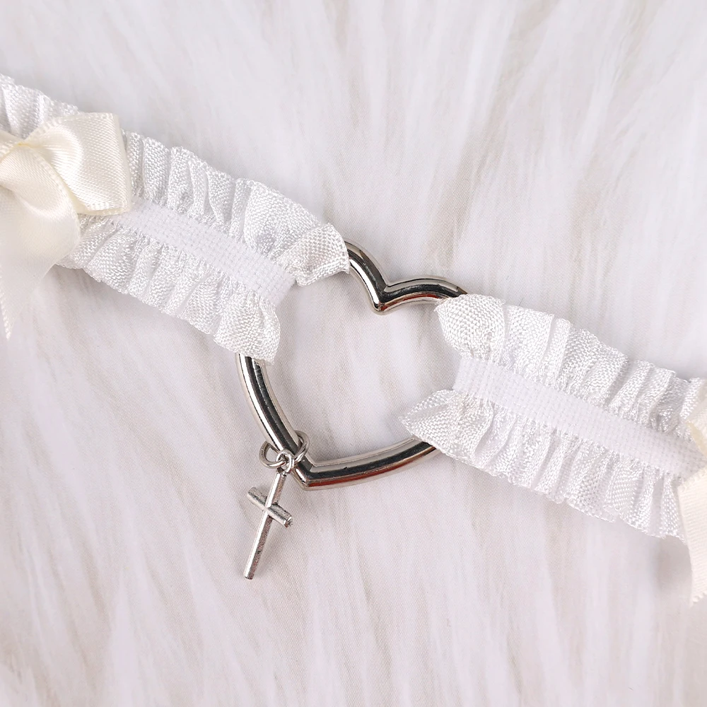 Reggicalze in pizzo gotico Cuore Bowknot Croce Lolita Giarrettiere per gambe Girocollo elastico Gamba Anello Cinturino Cosplay Bondage Lingerie Imbracatura_voghion.com