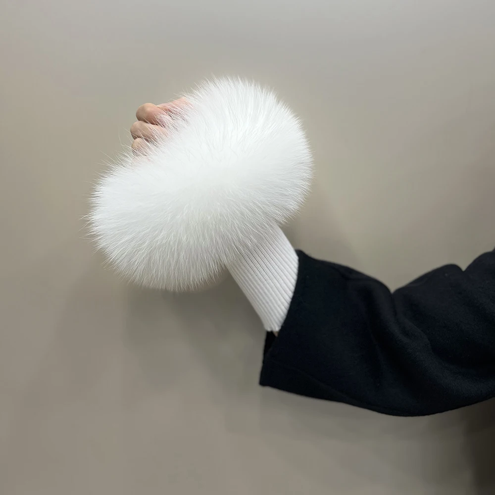 Fox Fur Cuff Arm Warmer Lady Bracelet Real Fur Wristband Glove High Quality Fox fur Cuffs Hot Sale Wrist Warmer