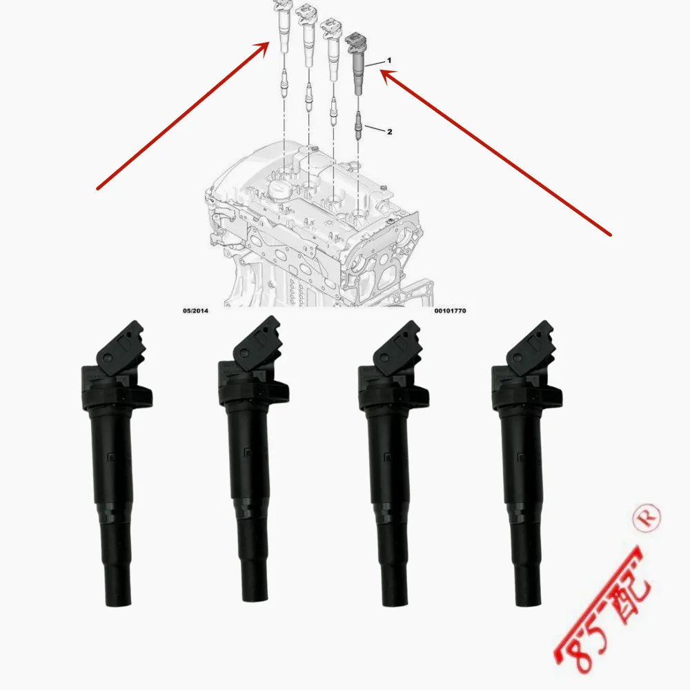 Brand New Genuine Ignition Coil 9807841880 597064 For Peugeot 207 208 308 Citroen C3 C4 Vti 1.4 1.6 Thp