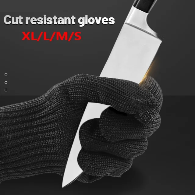Black Level 5 Anticut Glove Safety Cut Proof Stab Resistant Wire Metal