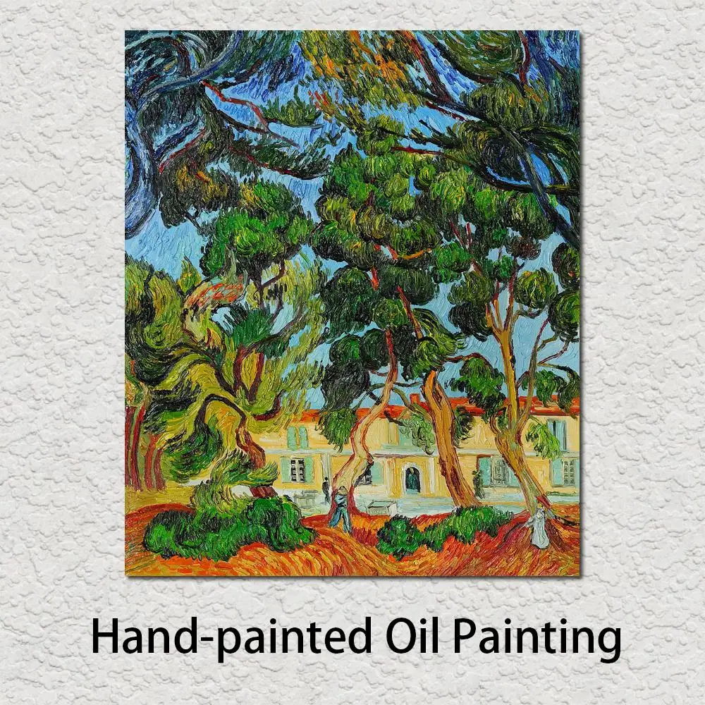 

Paintings by Vincent Van Gogh Trees in The Garden of St Pauls Hospital Before House Hand Painted Art on Canvas High Quality