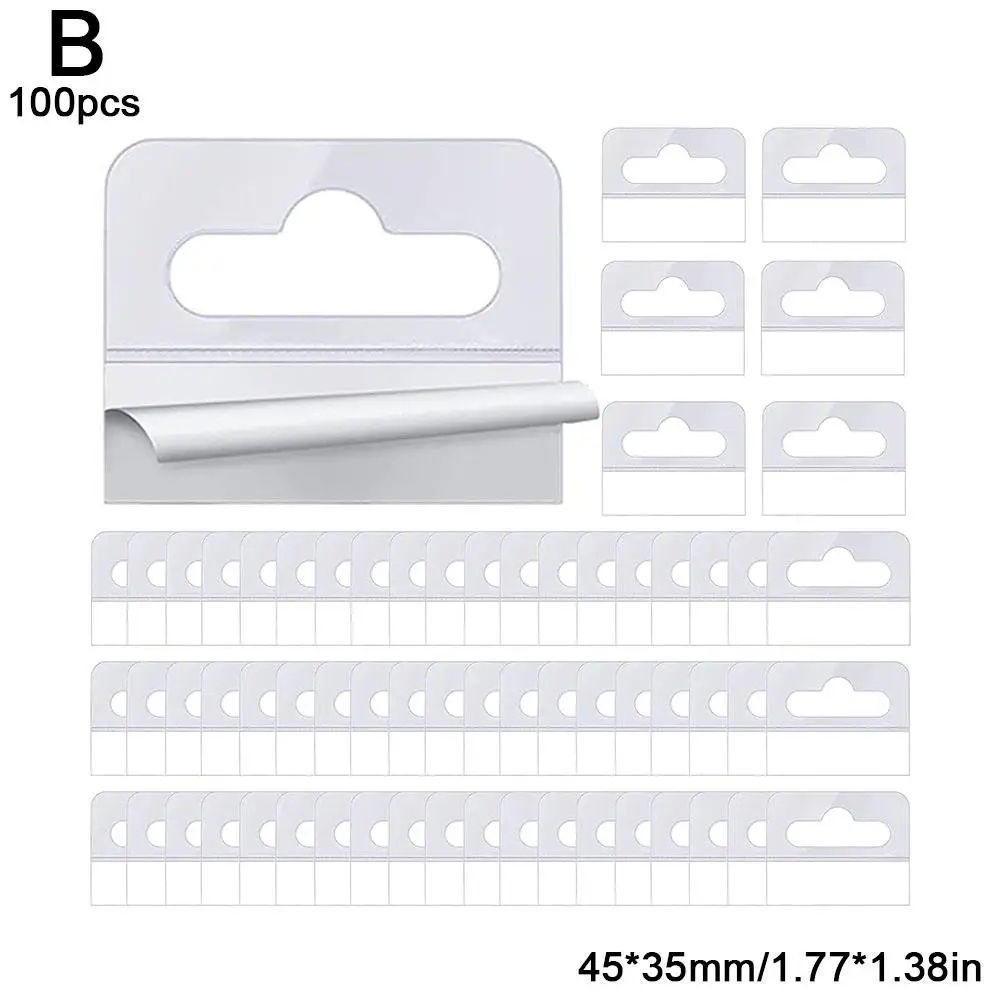 100 Stück Hängelaschen mit rundem Loch, Hängeetiketten, Verstärkung, selbstklebende, robuste Display-Tags zum Aufhängen von Einzelhandelsdisplays – Detail 12