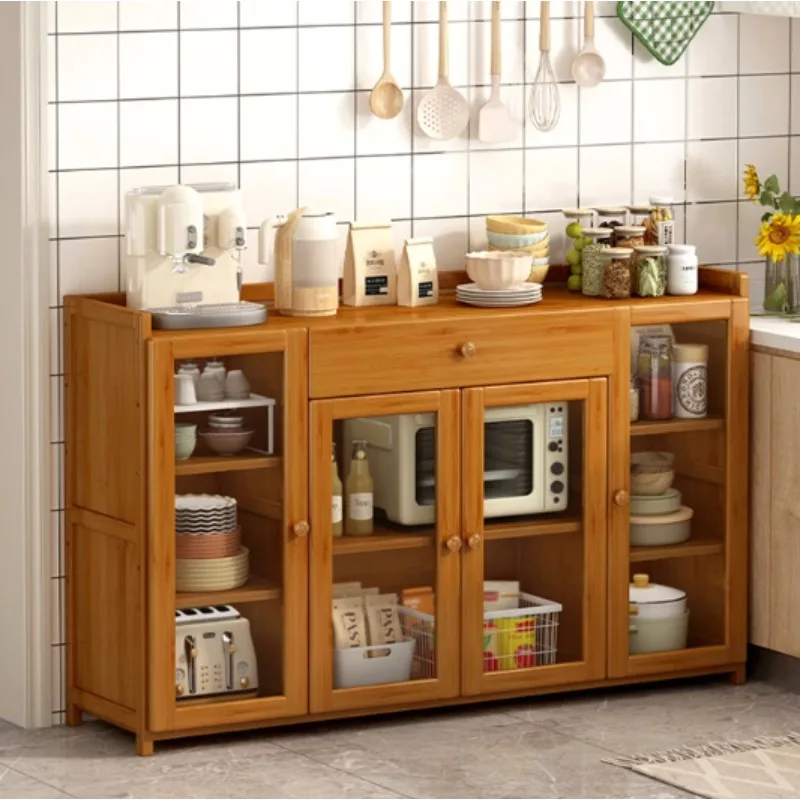 Kitchen Clothes Management Sink Cabinet Storage Doors Cabinets Store Multifunction Coffee Maker China Rattan Gabinet Furniture 6