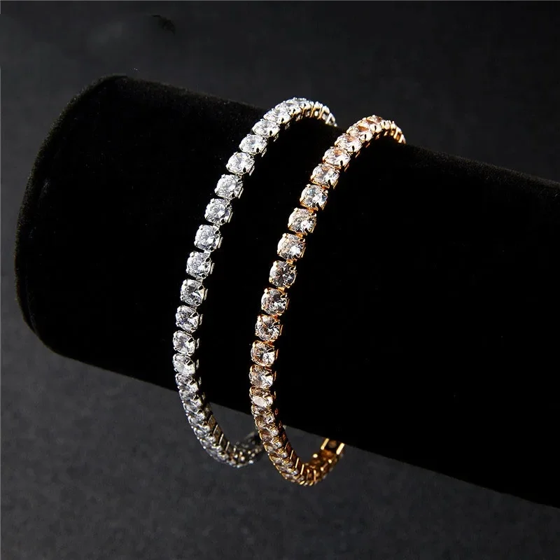 Pulsera elástica de cristal CZ brillante para mujer