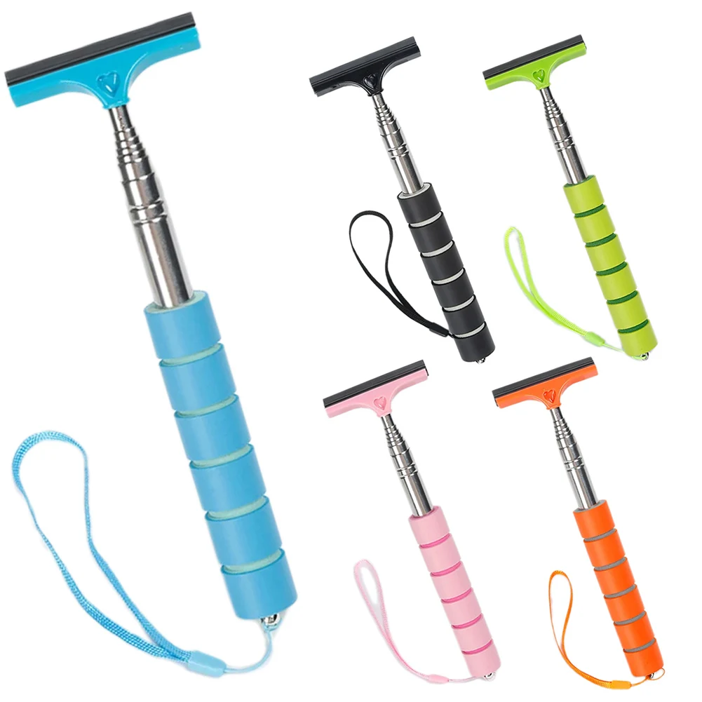 1pc Car Mirror Wip Telescopic Rearview Side Mirror Squeegee Glass Cleaning Tools For Window Defogging Telescopic Wiper
