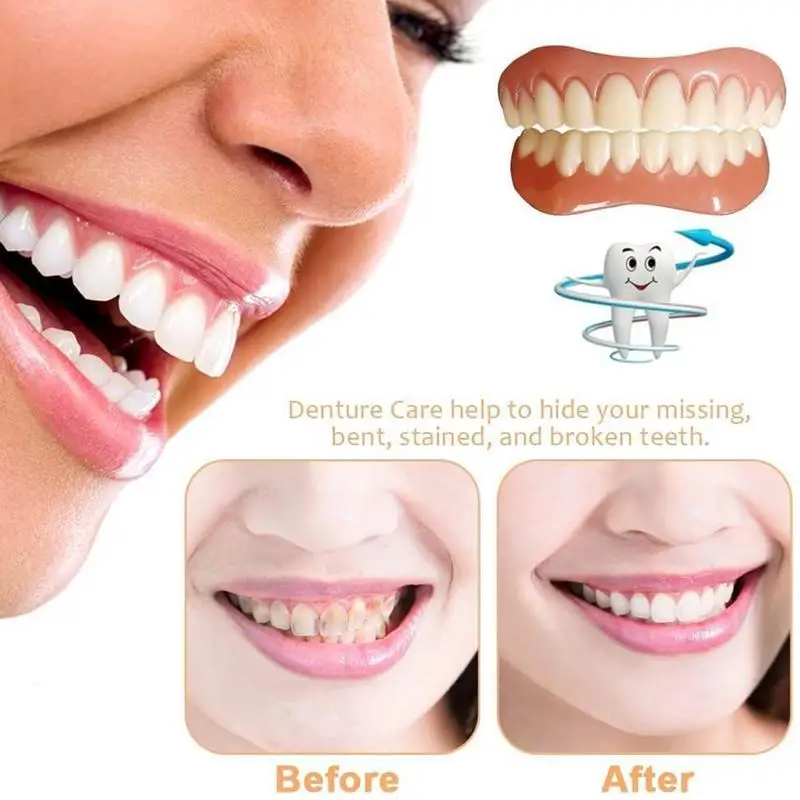 Silicone Denture Kit Denture Silicone Liners Kit Fake Teeth Braces Comfortable Teeth Orthodontic for Women Men denture kit