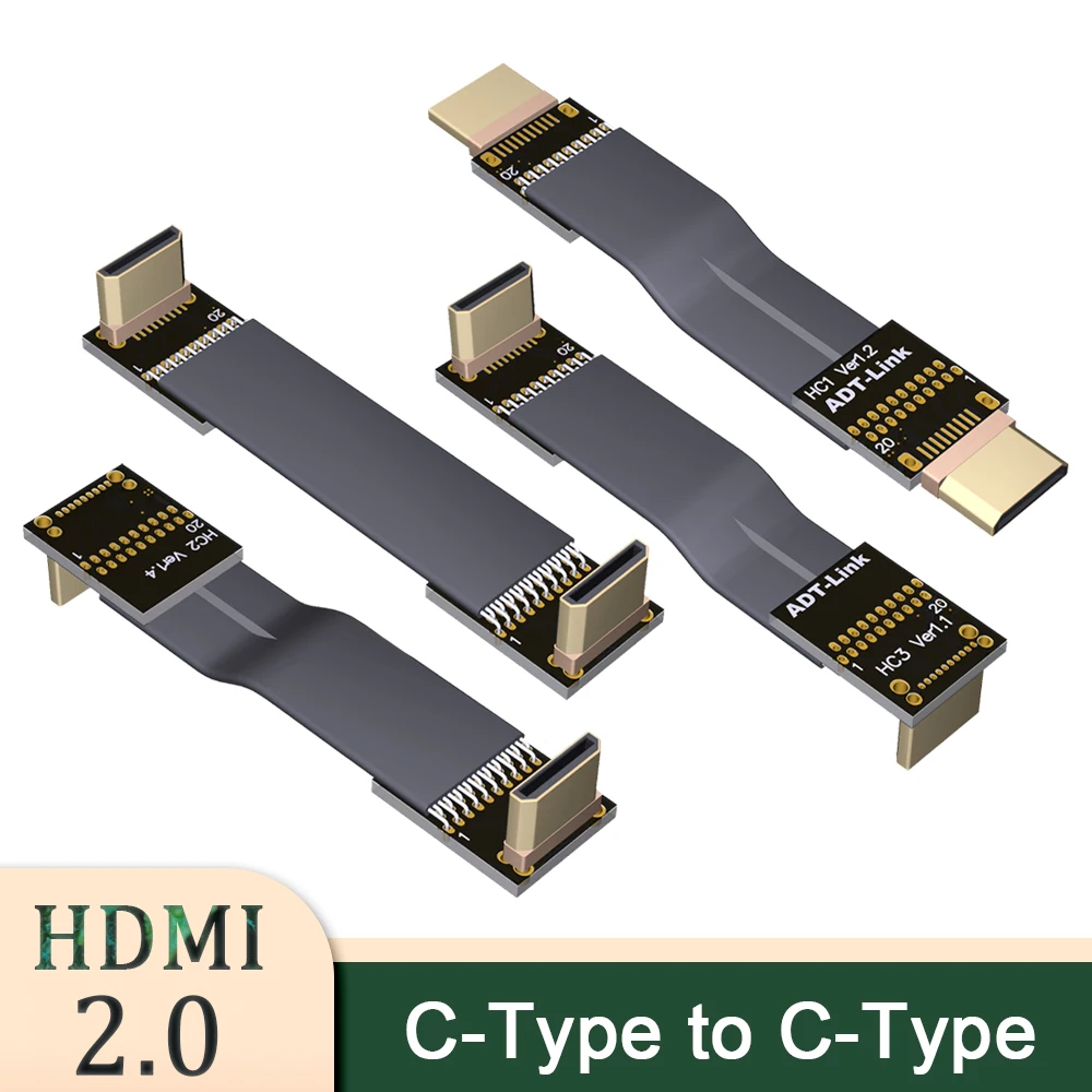 Tipo C Fpv Fpc Ribbon Flat Gomito Mini Hdmi 2.0 Cavo 4K/60Hz Per Mini Hd-Plug Hdtv Fpv Tv Multicopter Fotografia Aerea