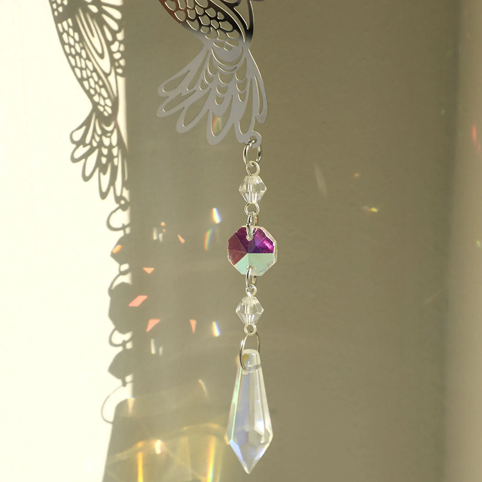 Metal Crystal Pendant Cast Beautiful Rainbow Sun Catcher Pendant for Thanksgiving New Year Gift sun catcher,crystal pendant,sun catchers