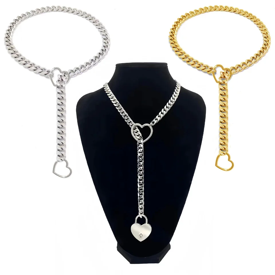 thumbnail image 2 of Heart-Shaped * Pendant Necklace - Dainty Cuban Chain, Clavicle-Length, Female Fashion Jewelry Gift With Sparkling Accents And Elegant Design 2 of 12