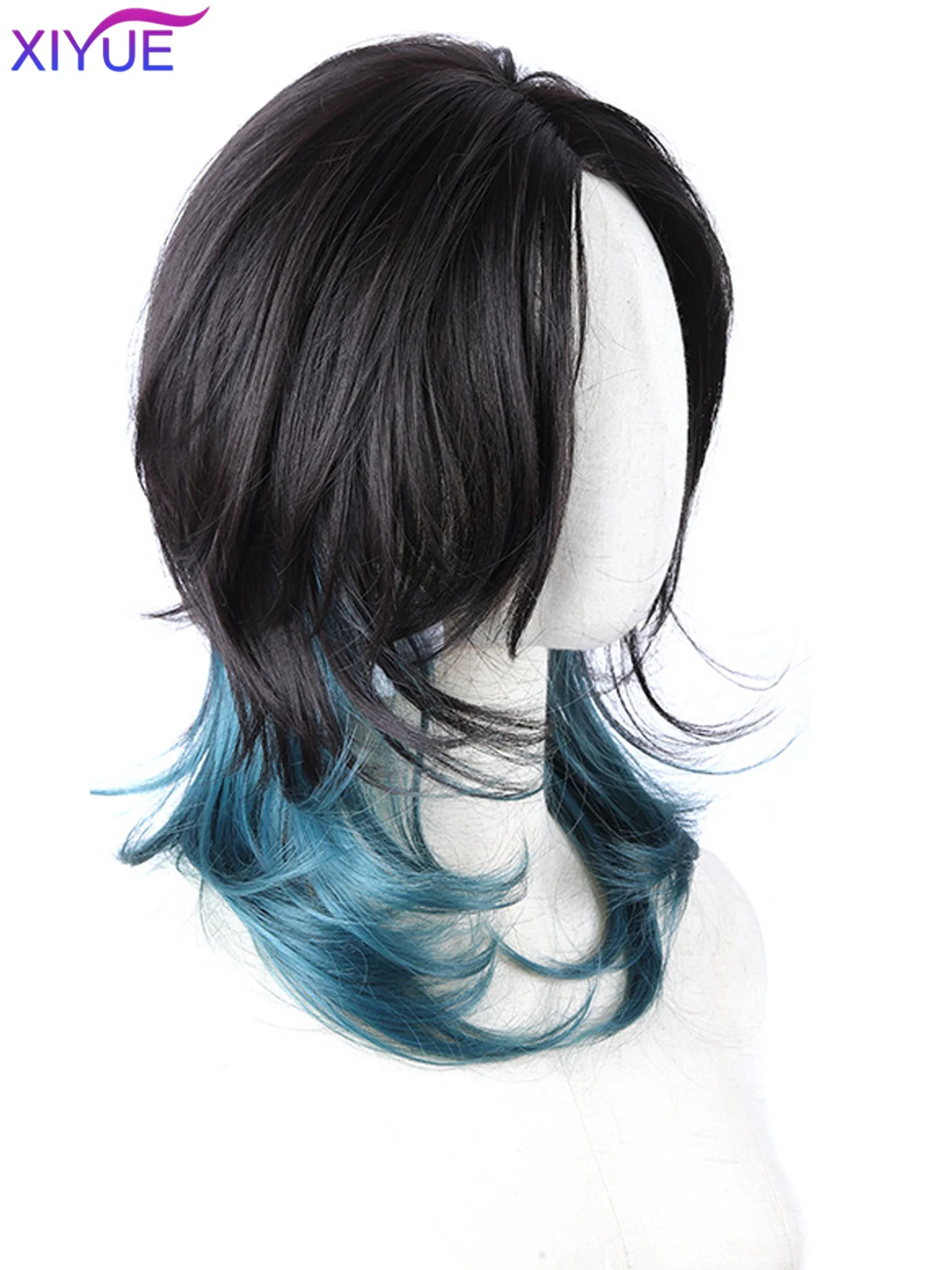 Green Black Wig Female Headband Body Wavy Rose Hair Net Models in French Bangs High Level Simulation Hair Wig 가발