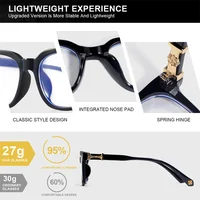 Lunettes carrées Anti-lumière bleue pour hommes et femmes, 1 pièce, monture noire et transparente, unisexe, pour ordinateur, lunettes pour femmes 5