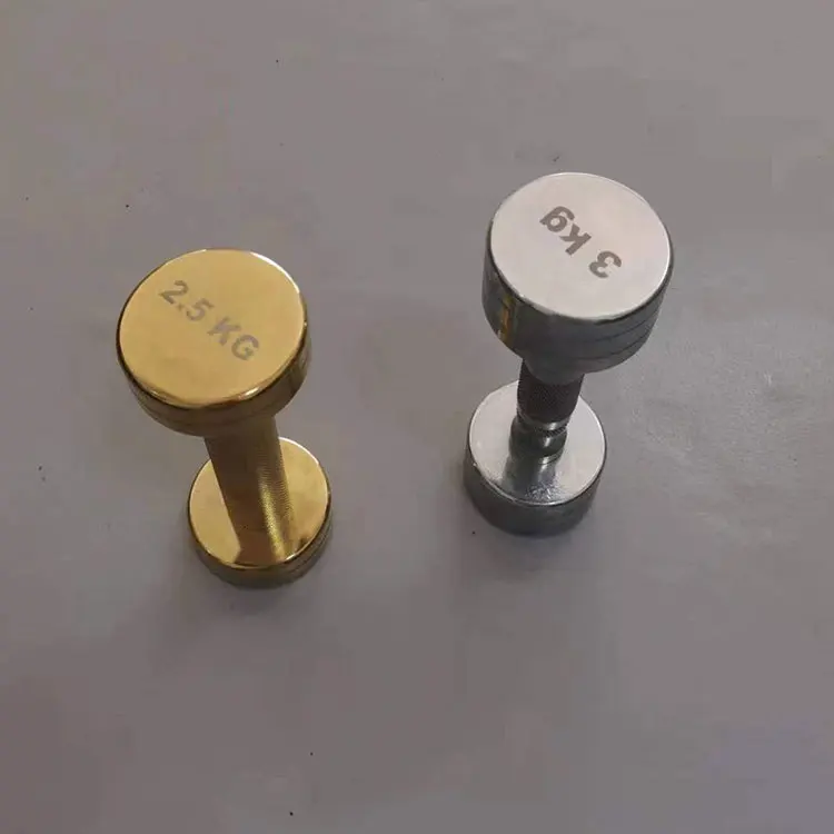 high quality gold dumbbells home gym equipment dumbbells