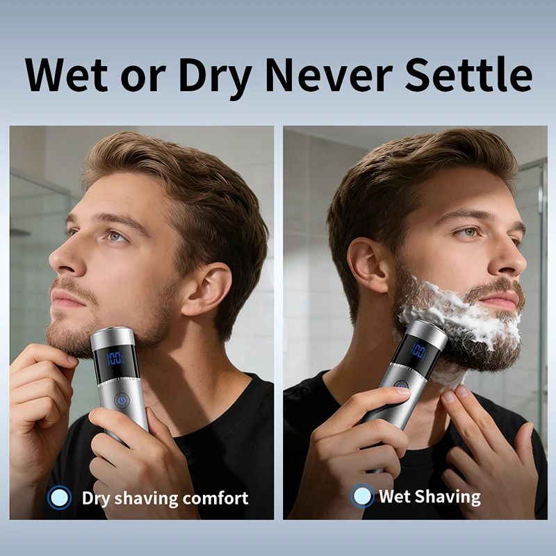 휴대용 미니 남성용 전기 면도기 IPX7 방수 면도기 여행 및 차량용 휴대용 면도기