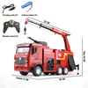 HUINA 1:18 Semi-Alloy Remote Control Van Fire Trucks 9CH City Engineering Aerial Ladder Sprinkler Truck RC Toy for Children Gift 6