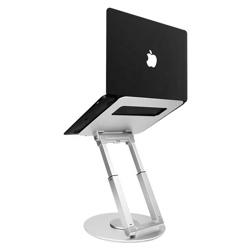 

360 Degree Swivel Base Adjustable Height Ergonomic Multi-Level Rotating Aluminum Computer Riser Holder Laptop Stand