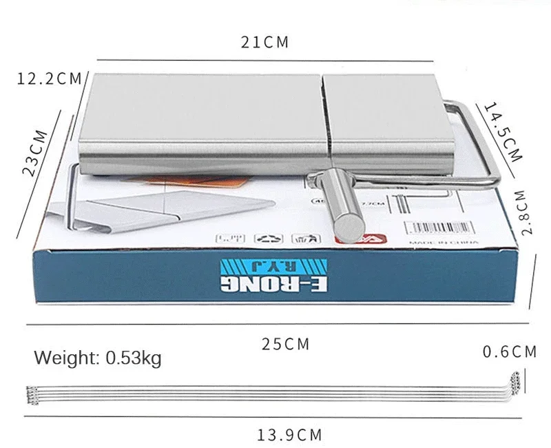 Description Picture 4 of itemCutting Serving Board for Hard and Semi Hard Cheese or Butter Cheese Slicer 5-Pack Replacement Stainless Steel Cutting Wire