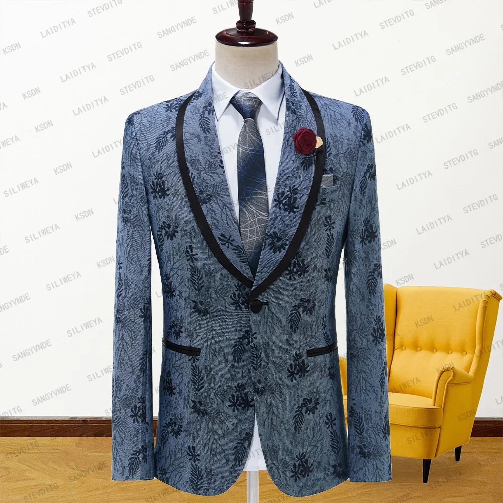 

Новинка 2023, Мужская Облегающая джинсовая Вельветовая куртка с принтом, Официальный смокинг для жениха, свадьбы, выпускного вечера, мужской деловой Блейзер, пальто