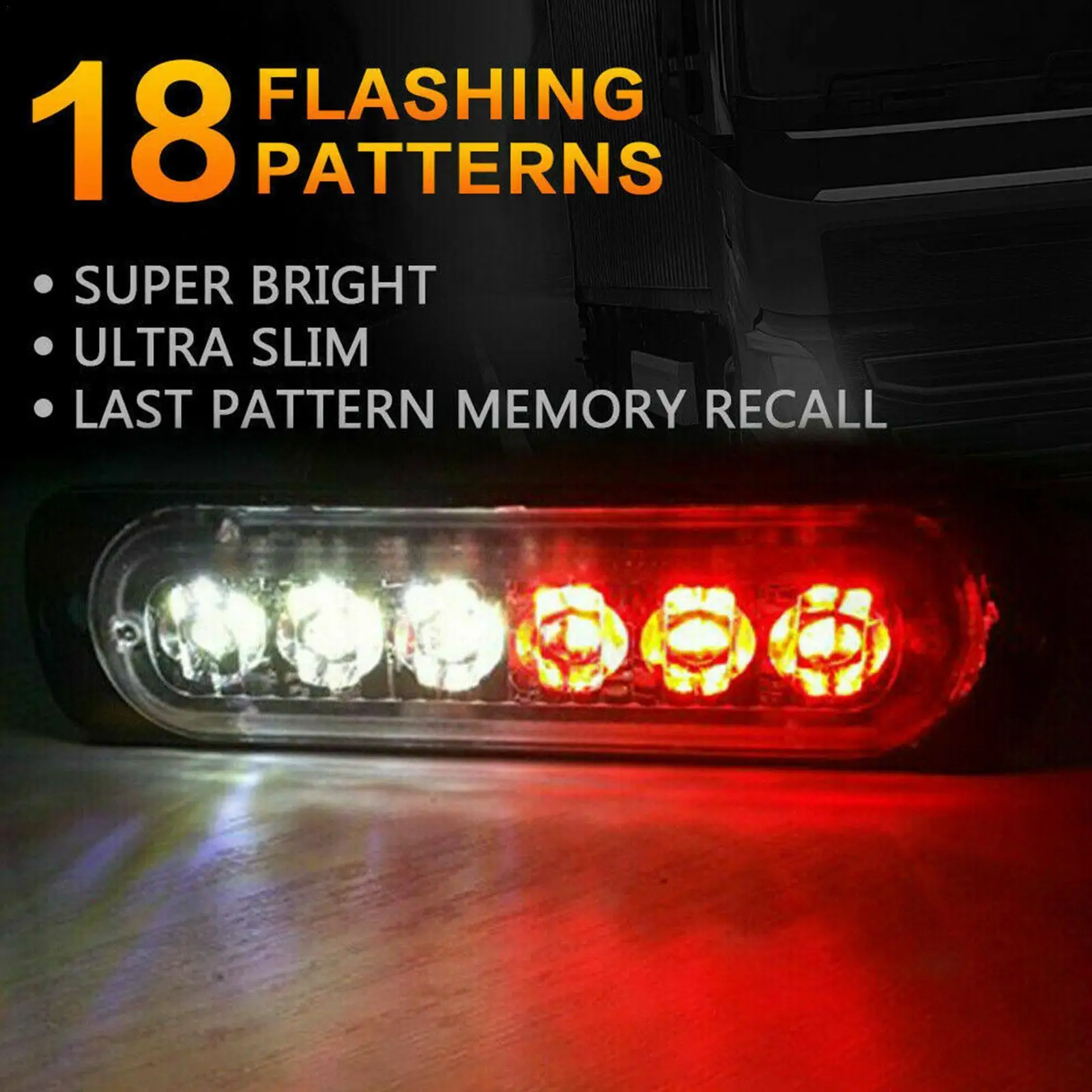 Car Strobe Warning Light Emergency Lamp Light Bar Automatic Flashing