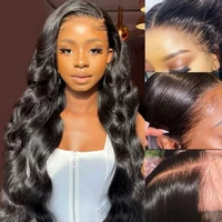 Perruque en cheveux humains vietnamiens, densité 230%, avec dentelle frontale 13x4, dentelle frontale transparente HD 13x6, effet Body Wave et Water Wave, pré-épilée, 30 38 pouces, perruque 360 Full Lace 2