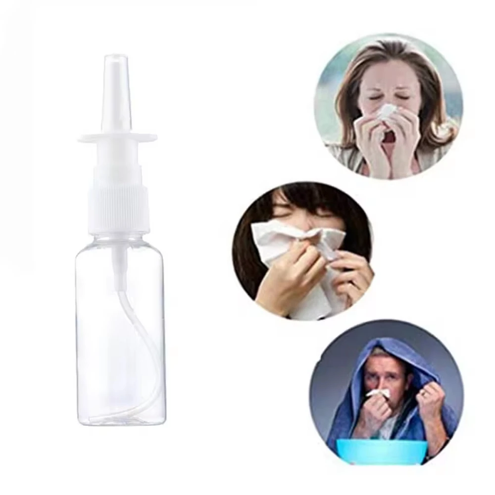 10ml/20ml/30ml Empty Plastic Nasal Spray Bottles Pump Sprayer Mist Nose Spray Refillable Bottle for Medical Packaging