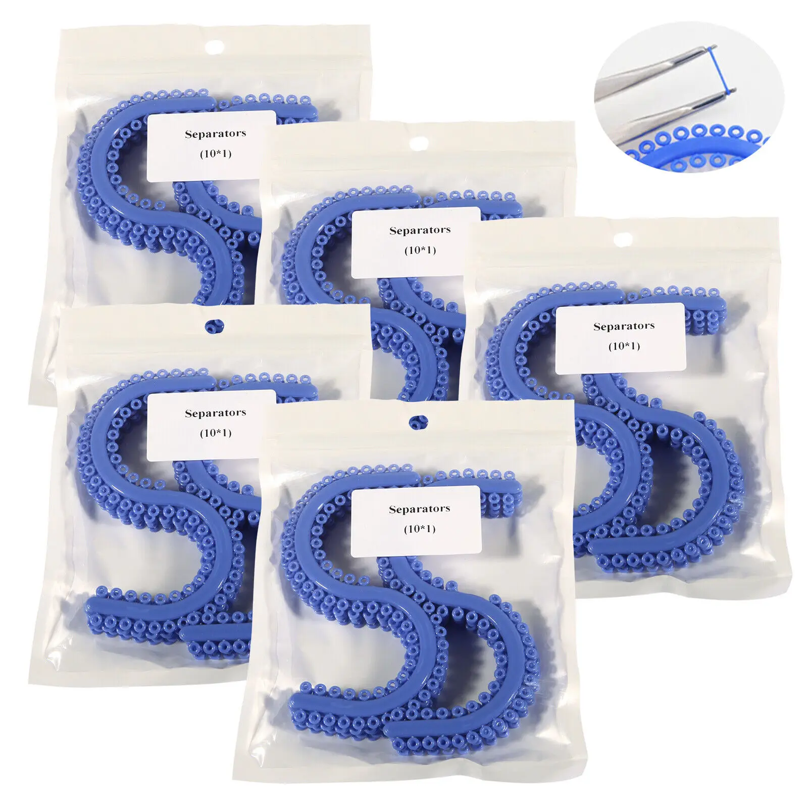 

5 packs Dental Orthodontic Separate Tie Molded Separators Ligature Blue Color