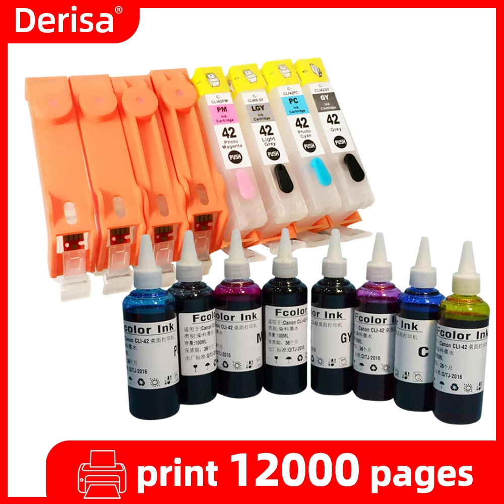 

Refillable Ink Compatible Ink Cartridge for Canon CLI-42 CLI42 CLI 42 Cli-42 Cli42 for CANON PIXMA Pro-100 PRO-100S Printer Ink