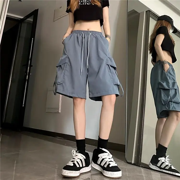Sports shorts women's summer wide-leg casual quick-drying overalls five points