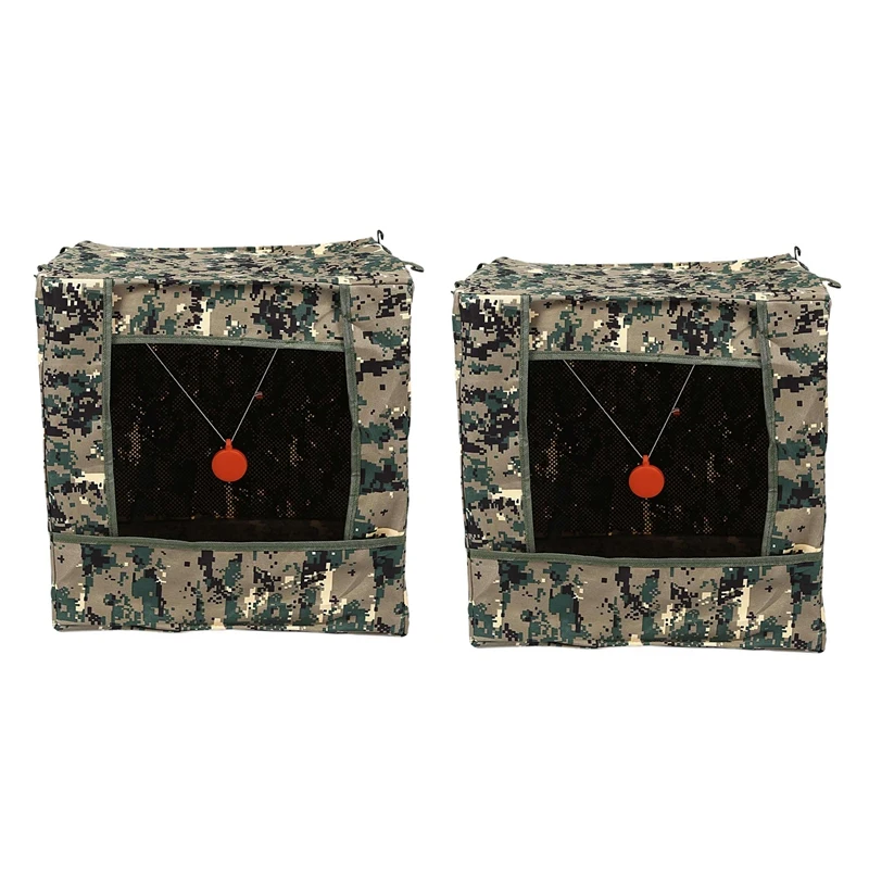 

New-2X Foldable Target Box Aim Practice Tool Sling Shot Ammo Recycle Archery Target Case With Silicone Target Buffer Cloth