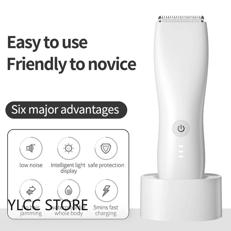 Elettrico Body Groomer Pube Hair Trimmer Per Uomo Balls Shaver Clipper Maschio Sensibile Parti Intime Rasoio Sex Place Face Cut