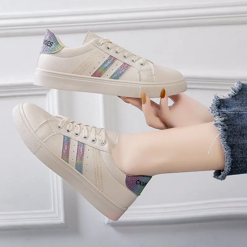 Women Sneakers Autumn Casual Walking Shoes Flat Lace Up Flat-bottomed Casual Shoes