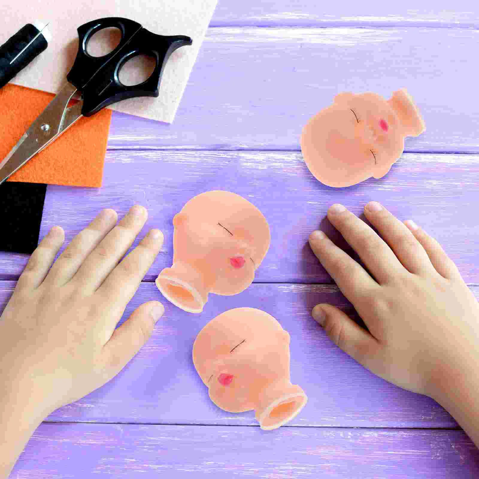 

Mini Sleeping Baby Doll Head DIY Hand Painting Doll Body Part Crafts Keychain Accessories For Children Gifts