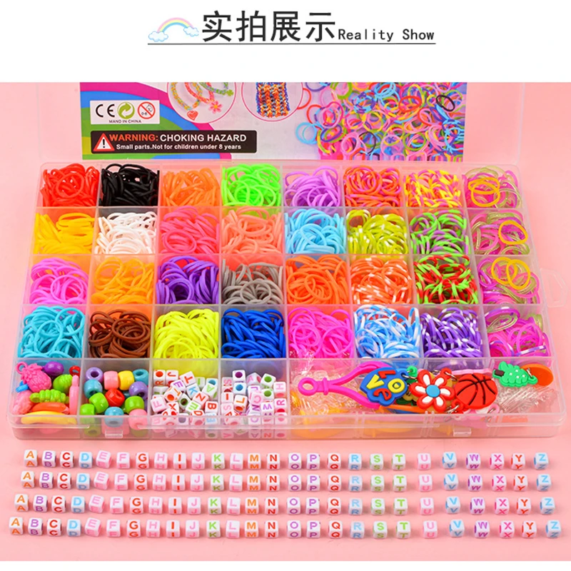 Creative Loom Bands Set for Rainbow Bracelet Making DIY Craft Toys for Girls Birthday Gifts loom band kit