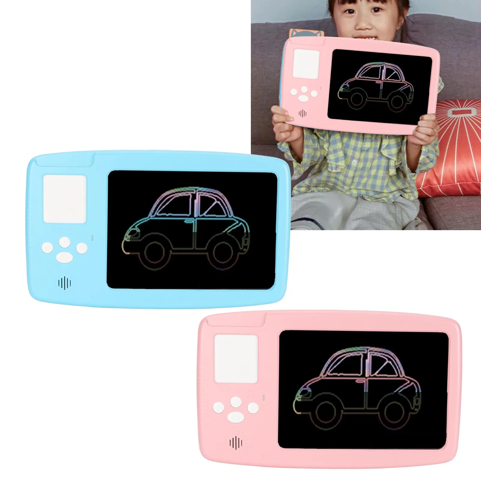 LCD 태블릿 다채로운 낙서 보드, 재미있는 하이파이 스피커, 여행용 캠핑용 PET 전자 스크린, 250mAh, 8.5 인치