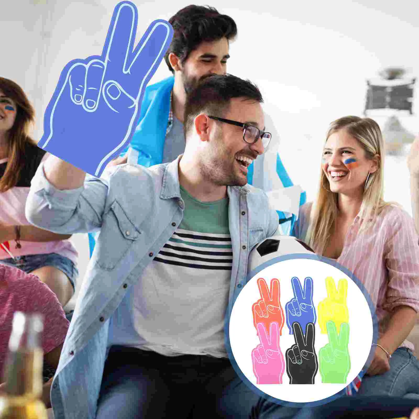 

6Pcs Foam Fingers for Hands Cheering Colorful Cheerleading Foam Fingers Props Cheering Finger Props