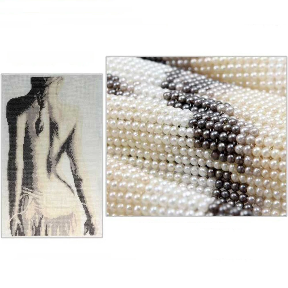 Diy bead embroidery kits beadwork circuits crafts pearl embroidery beads printed cotton canvas Stitch Girl Cat embroidery kits