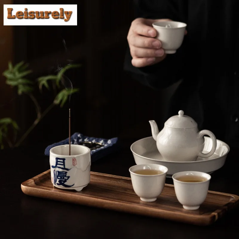 Retro Plant Gray Glazed Ceramic Incense Burner Household Aromatherapy Stove Thread Insertion Holder Zen Censer Burner Holder