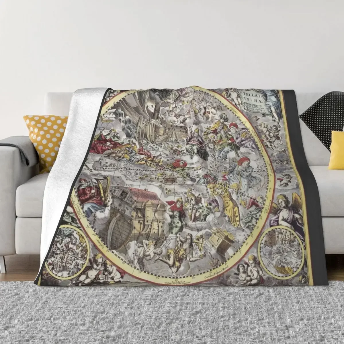 

Andreas Cellarius Vintage Constellation Map Throw Blanket Soft Bed Beach cosplay anime Blankets