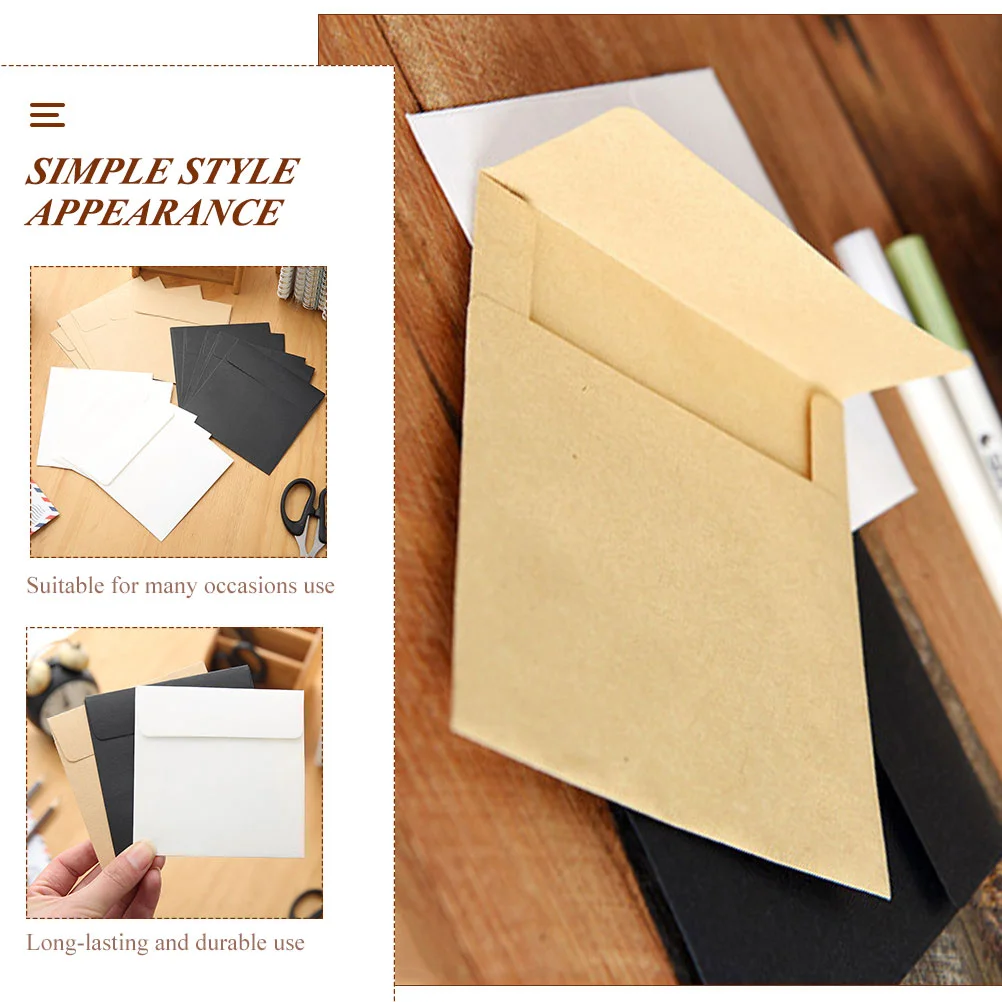 100 Pcs Kraft Envelope Small Envelopes Cards Envelopes Coin File Cash Keys Note