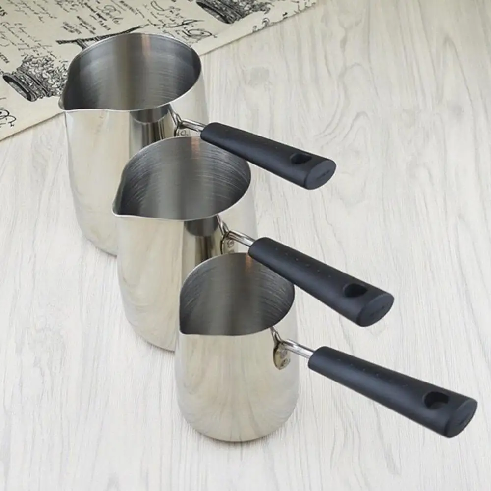 Stainless Steel Wax Melting Pot with Silicone Handle DIY Candle Melts Pot Dissolve Soap Jug Heated Coffee/Milk/Chocolate