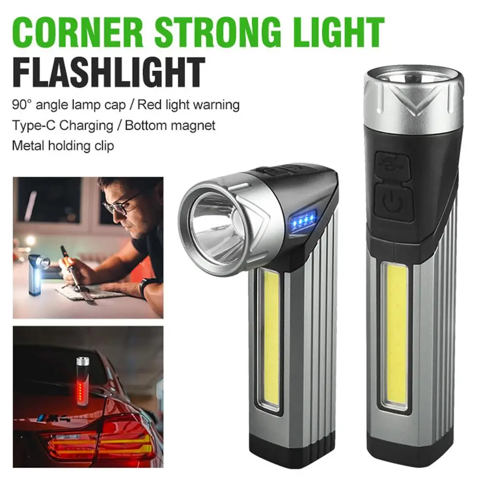 

Portable Led Work Light With 60 Degree Rotatable Head 7 Levels Usb Rechargeable Powerful Flashlight Torch