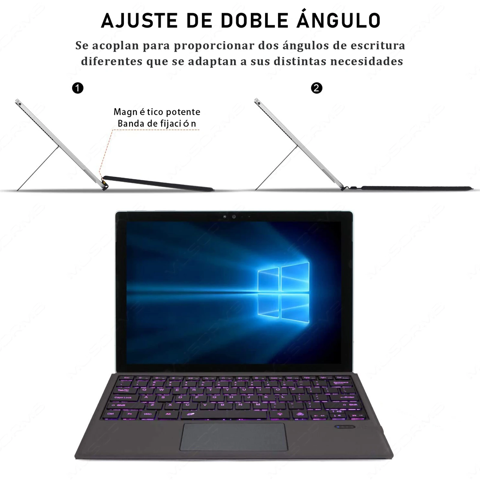 Teclado portátil Bluetooth 3.0 para teclado Surface Pro 3/4/5/6/7 con panel  táctil FLhrweasw El nuevo