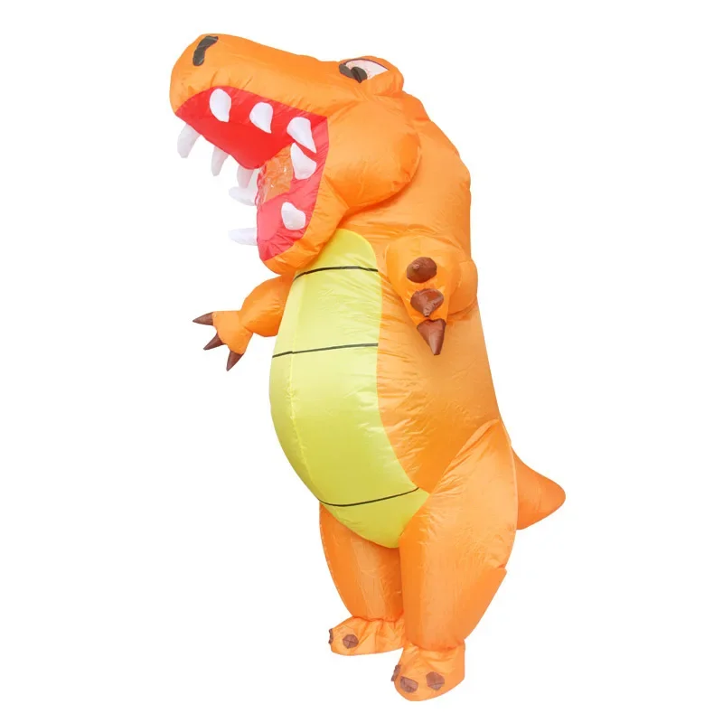 

Cartoon Orange Dinosaur Inflatable Costume Stage Performance Halloween Costume Christmas Performance Dino Suit Funny Props