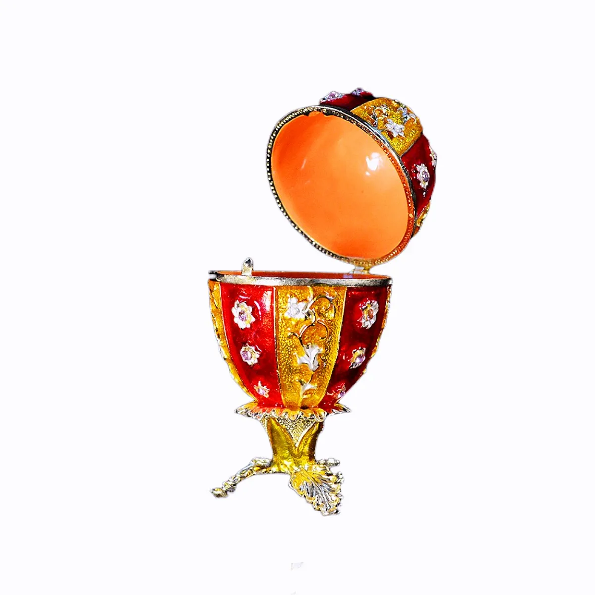 QIFU New Arrive Red Faberge Egg Craft Trinket Box for Decoration Gift