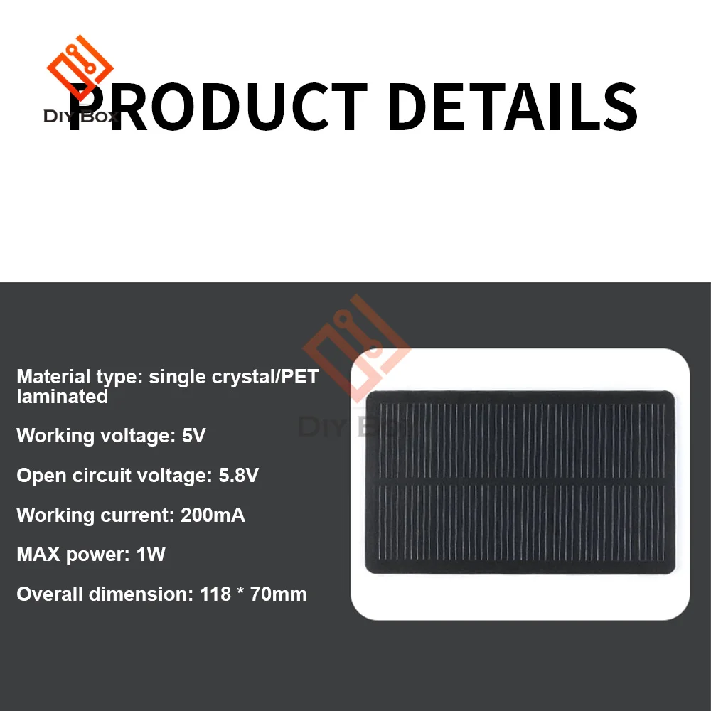 Portable Solar Panel 1W 5V For Phone Charger Home Light Toy
