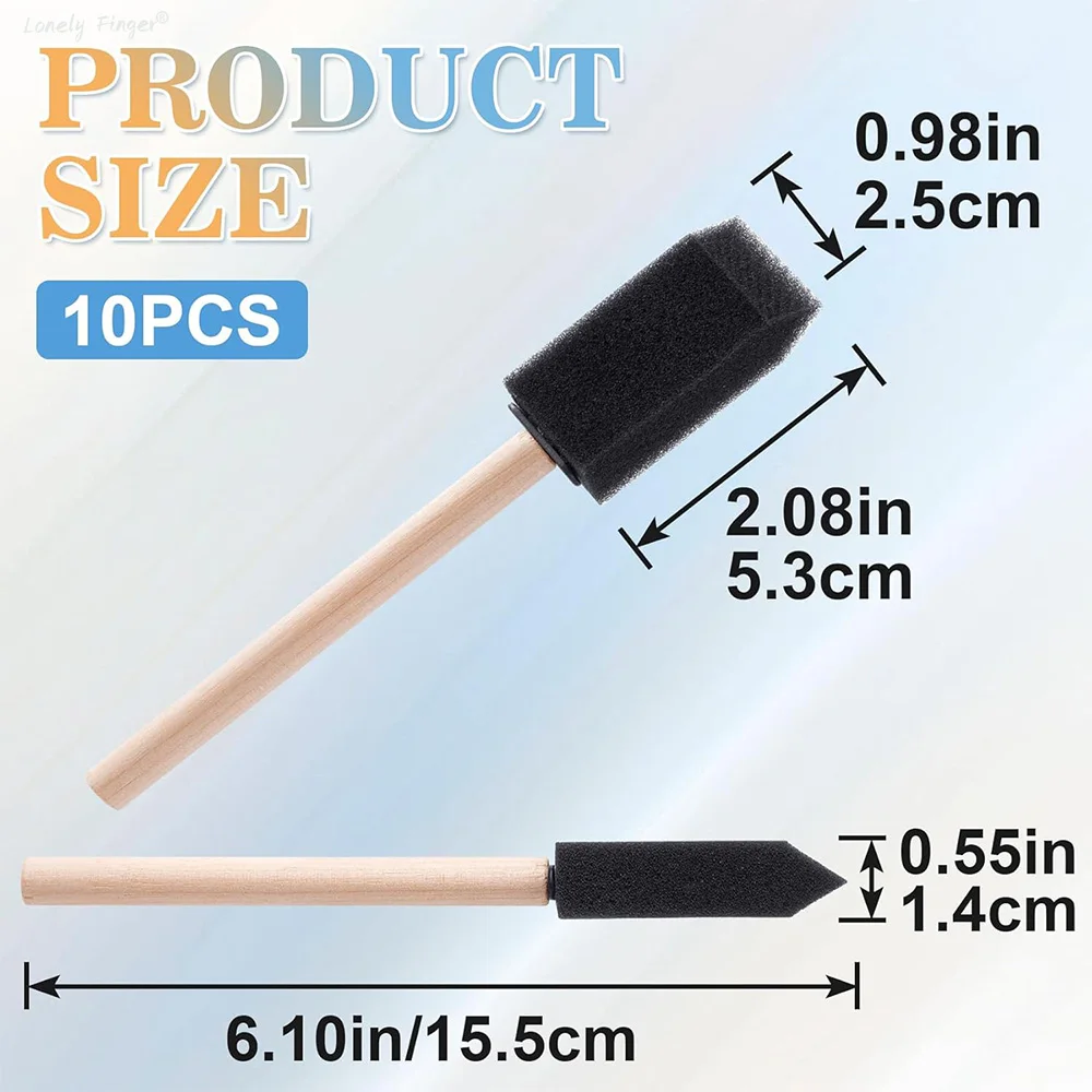 10/12 PCS Foam Paint Brushes, Sponge Brushes for Varnishes, Reusable Sponge Brushes with Wood Handles for Painting, Staining 4