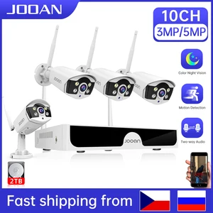 Jooan 10CH NVR 3MP 5MP Беспроводные камеры безопасности Outdoor P2P WiFi IP Камеры видеонаблюдения Набор камер видеонаблюдения NVR