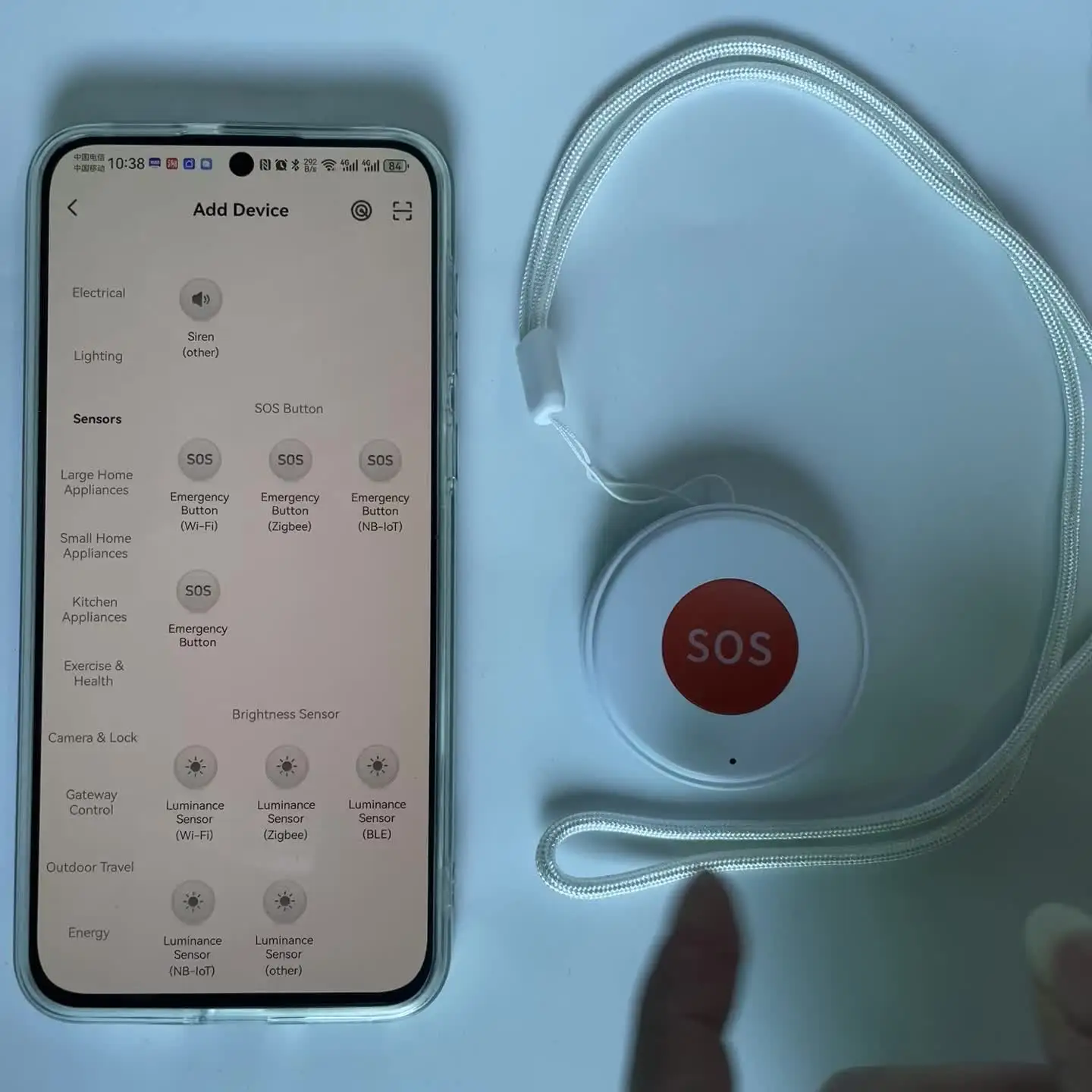 Pulsante SOS WiFi Ricaricabile Impermeabile IPX4 – Allarme Per Anziani E Bambini, Compatibile Con Tuya, Alexa E Google