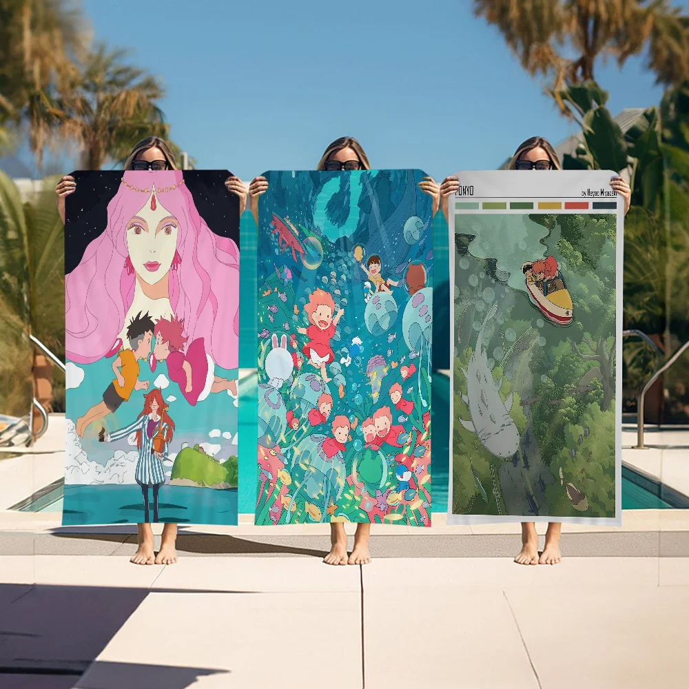 Ponyo Kraft Cartoon Beach Towel Cute Kawaii Room Decor Bath Girls Children Hand Towels For Bathroom Shower