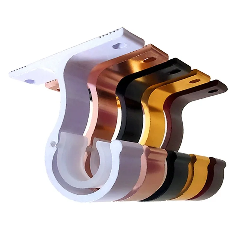 1PC Curtain Drapery Rod Holders Bracket DIY Rome Pole Curtain Brackets Aluminium Alloy Support Rack Home Decor