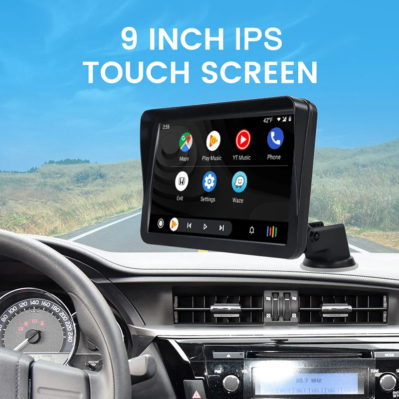 9TouchScreenCarPortableWirelessAppleCarPlayTabletAndroidAuto